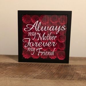 Hand rolled flower shadow box